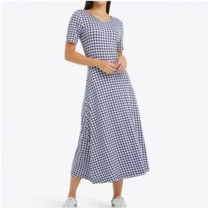 Draper James Navy and White Checkered Midi Dress plus bonus dress